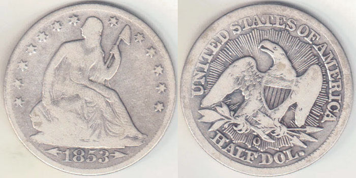 1853 O USA silver Half Dollar (Seated Liberty) A000095